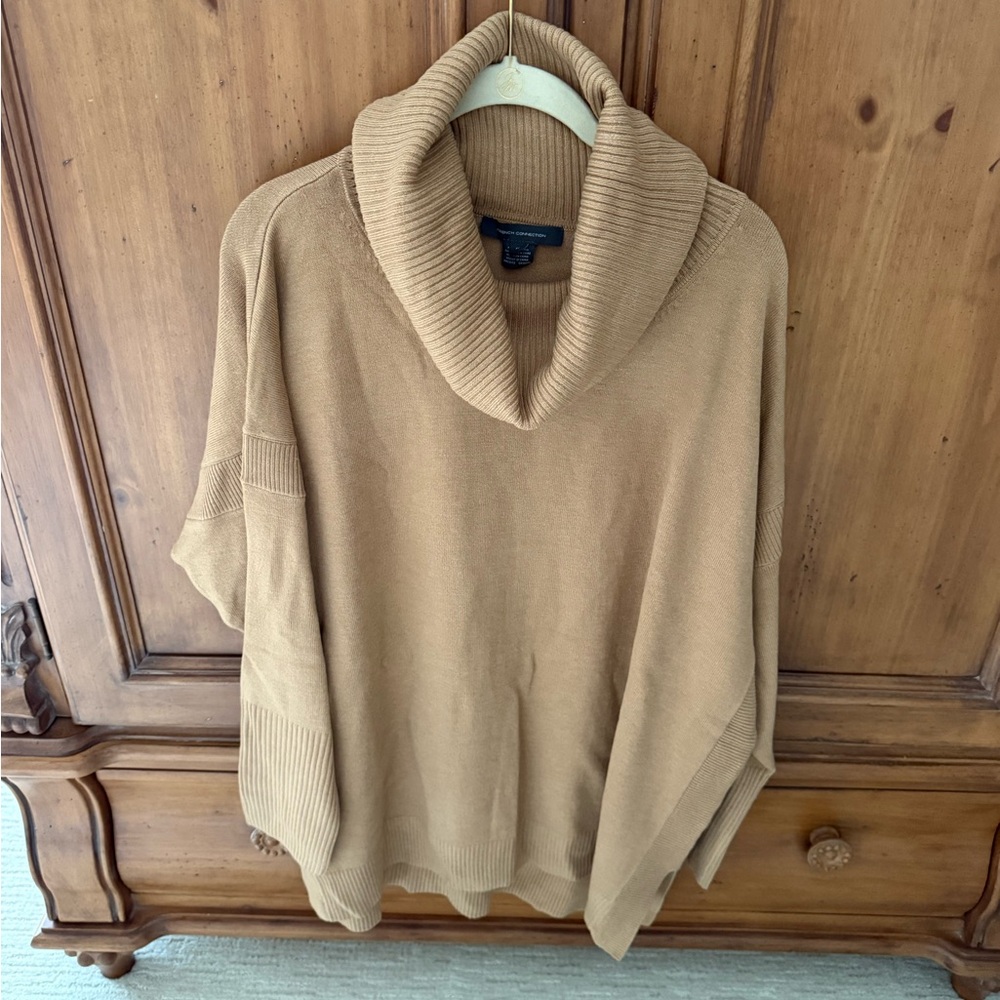 French Connection Tan Cowl Neck Sweater